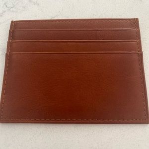 Tan original leather thin credit card holder
